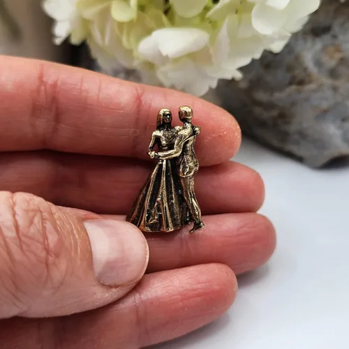 Miniatura 8 de Escultura en miniatura de pareja bailarina, hecha a mano, de latón, coleccionable, elegante, de pie