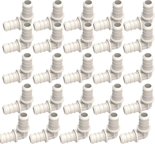Miniatura 25 de SEAFLO Acoplamiento de tubería PEX de plástico de 90 grados 1/2" Barb x 1/2" adaptador de codo de ajuste de púas compatible con tubo PEX o PE-RT