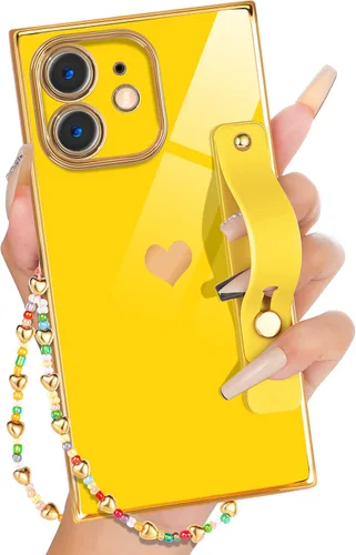 Miniatura 8 de Petitian Funda para iPhone 13 Pro Max con Soporte/Cordón, Lujosa y Linda para Mujeres y Niñas con Corazón Electrochapado, Fundas de Teléfono de Negro