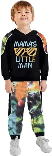 Miniatura 4 de KANGKANG Conjunto de sudadera de manga larga con estampado de letras para niños pequeños, conjunto de pantalones con estampado de dinosaurio
