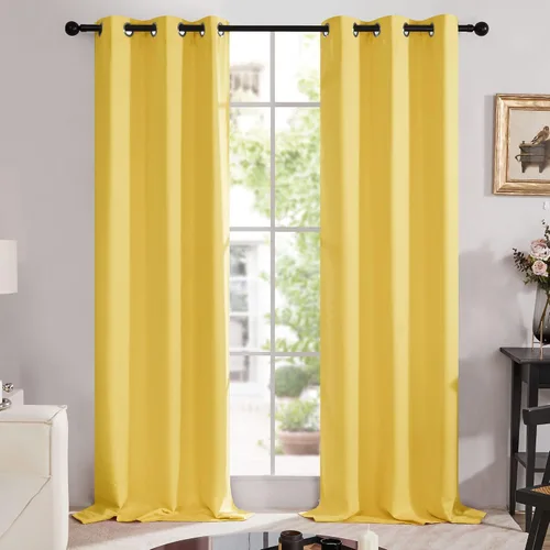 Miniatura 212 de Deconovo Cortinas opacas 100% con forro negro, cortinas con ojales aisladas térmicamente que reducen el ruido, doble capa para oscurecer