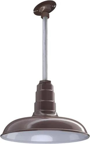 Miniatura 10 de Steel Lighting Co. Malibu - Lámpara colgante Montaje en techo Domo de 14 pulgadas vástago de 12 pulgadas Estilo de granja de acero Rojo