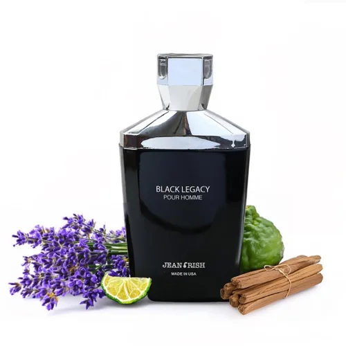 Jean Rish Black Legacy Pour Homme - Perfume para hombre, fragancia de lujo de larga duración, fabricado en Estados Unidos, lavanda, bergamota, aroma