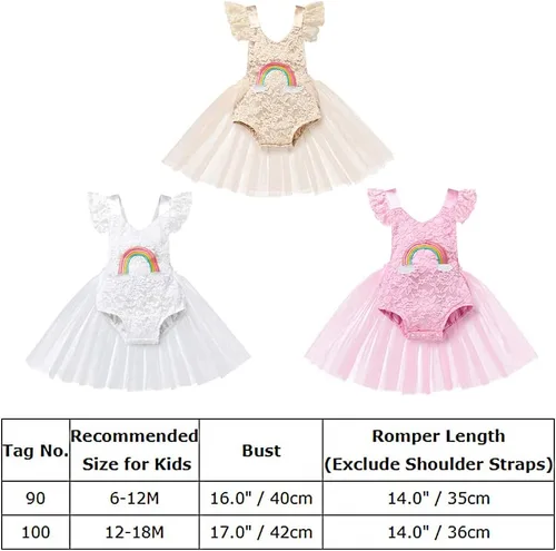 Miniatura 17 de Traje de bebé niña primer cumpleaños traje de encaje tul mameluco princesa tutú vestido de un año cumpleaños pastel Smash fotografía ropa