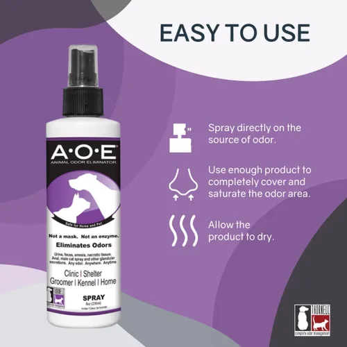 Miniatura 2 de Odorcide Spray eliminador de olores de animales – Eliminador de olores de mascotas listo para usar para olores fuertes – Secreciones, aerosol, heces