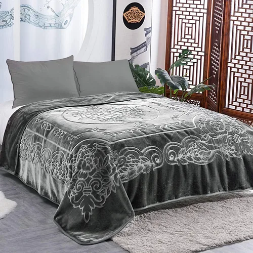 Miniatura 10 de JML - Manta coreana pesada de 85 x 93 pulgadas, 8.4 libras, manta de forro polar de franela de felpa estampada de lujo tamaño King para hombres