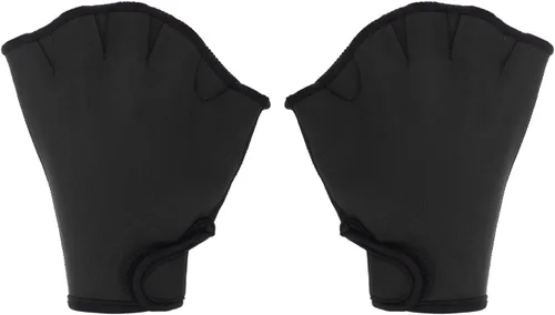 Miniatura 10 de PATIKIL Guantes de natación con malla, unisex, guantes de resistencia al agua, accesorios de entrenamiento para natación y buceo Negro