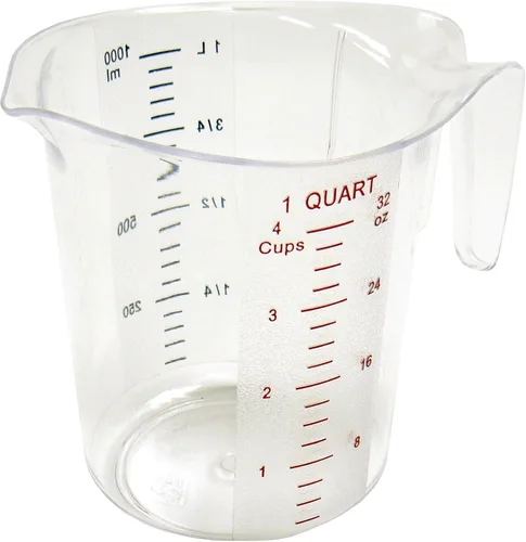 Winco FBA_ Vaso medidor, policarbonato, 1 cuarto de galón, transparente
