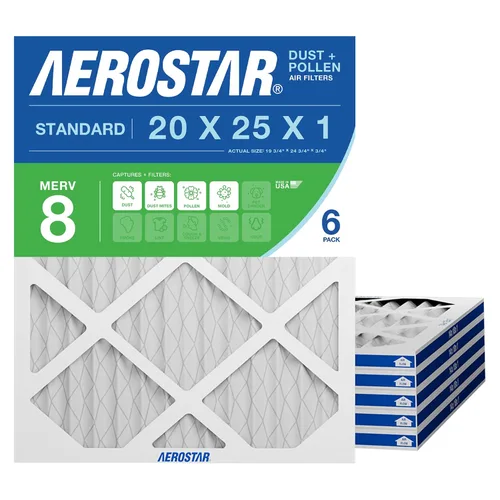 Miniatura 9 de Aerostar MERV 8 20 x 25 x 1 – 4 unidades – Filtros plisados de alta eficiencia para HVAC, horno y aire acondicionado – Elimina el polvo, la pelusa