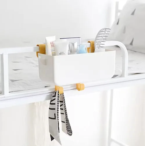 Miniatura 2 de Organizador de plástico para colgar en la mesita de noche, organizador de estante de almacenamiento para teléfono, lentes, botellas, suministros