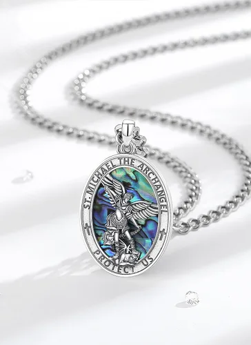 Miniatura 3 de CELESTIA Medallas de plata de ley 925 San MiguelSan CristóbalSan BenitoSan GabrielVirgen MaríaJesúsCaravacaMetatrónSello de los Siete Arcángeles