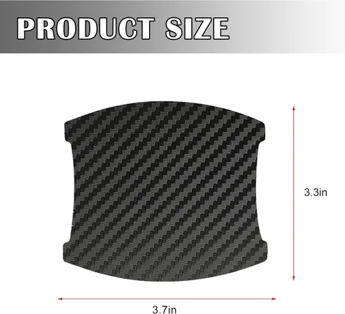 Miniatura 2 de kingsea 4 protectores de arañazos para manija de puerta de automóvil, textura magnética extraíble de fibra de carbono 3D, textura de fibra