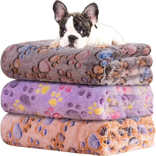 Miniatura 35 de Rezutan 1 paquete de 3 mantas para perros grandes, 41x31 pulgadas para mantas suaves y mullidas para mascotas y gatos de tamaño mediano, reversibles