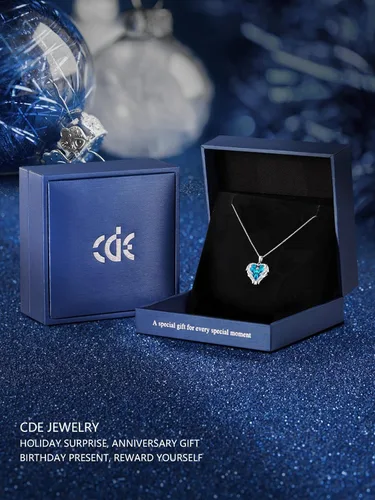 Miniatura 5 de CDE - Collar con dije de corazón de ala de ángel para mujer, dije de tono plateadodorado, regalo de Navidad, San ValentínDía de la Madre