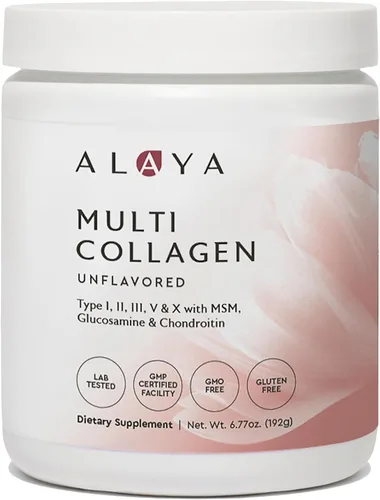 Alaya - Polvo de colágeno múltiple – Apoya la salud del cabello, la piel, las uñas y los huesos para mujeres y hombres – 5 tipos de péptidos de