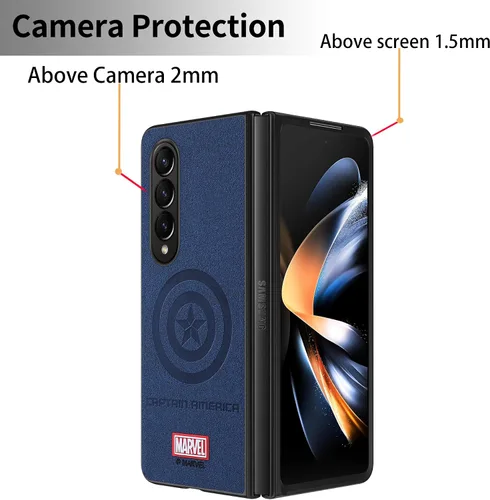 Miniatura 9 de IRON SPIDER Funda para Samsung Galaxy Z Fold 3 5G, con personaje de superhéroe compatible con Galaxy Z Fold 3 5G, funda de piel azul