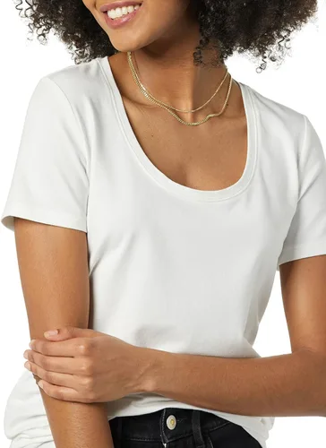 Miniatura 6 de Tienda Essentials Camiseta de manga corta con cuello redondo para mujer (disponible en tallas grandes), paquete de 2