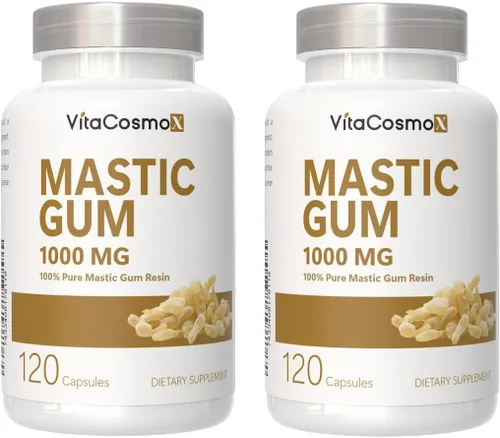 Miniatura 9 de Cápsulas de goma mastica, 1000 mg, 120 cápsulas vegetarianas, sin OMG y sin gluten