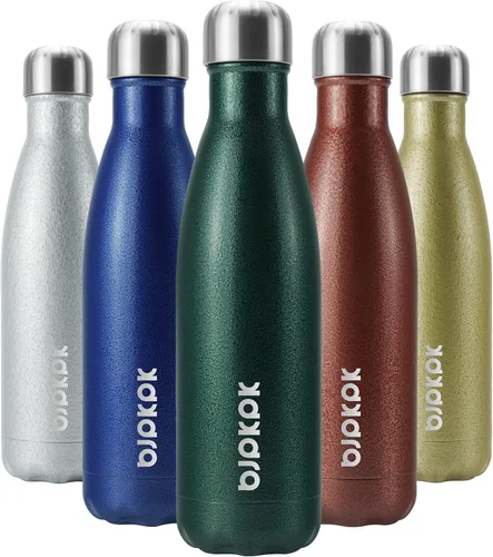 Miniatura 106 de BJPKPK Botella de Agua Aislada 17oz Botellas de Agua de Acero Inoxidable Apta para Lavavajillas Metal Térmica Mantiene Frío y Caliente, Gris Niebla