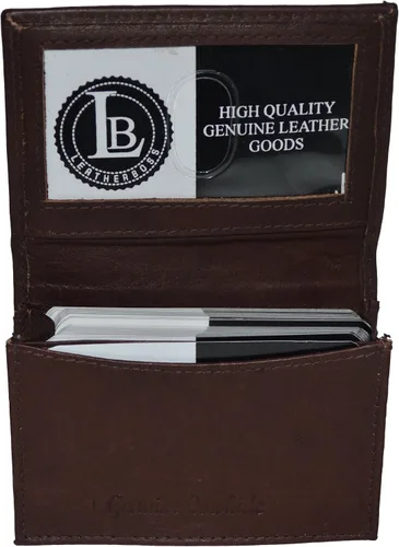 Miniatura 2 de LeatherBoss Cartera pequeña para tarjetas de crédito con bolsillo expandible
