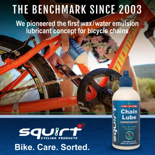 Miniatura 8 de Squirt Lubricante para Cadena de Bicicleta (14.8 ml, Pack de 6) – Lubricante de Larga Duración para Todas las Cadenas de Bicicleta – Lubricante