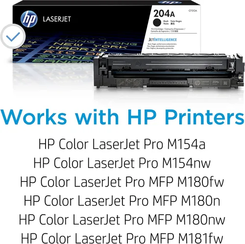 Miniatura 2 de HP Cartucho de tóner negro 204A Funciona Color LaserJet Pro M154 Series, Color LaserJet Pro MFP M180, Serie M181 CF510A