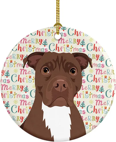 Miniatura 216 de Caroline's Treasures Bulldog Francés Azul de Navidad Adorno de Cerámica Decoraciones Colgantes para Árbol de Navidad para Hogar Navidad, Festividad