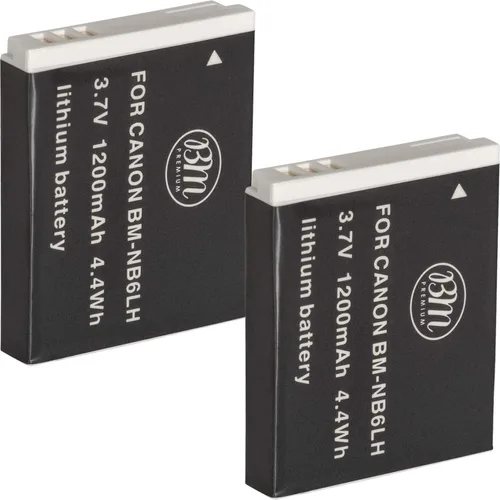BM Premium Paquete de 2 baterías NB-6L, NB-6LH para Canon PowerShot S120, SX170 IS, SX260, SX280, SX500 IS, SX510, SX520, SX530, SX540, SX600,