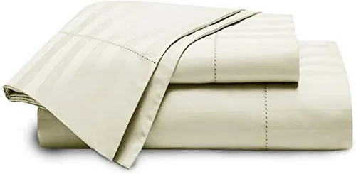 Miniatura 9 de Blue Ridge Home Fashions Juego de sábanas de algodón transpirable de 1000 hilos, tamaño California King, paja-4 piezas a rayas Paja-4pc-rayas