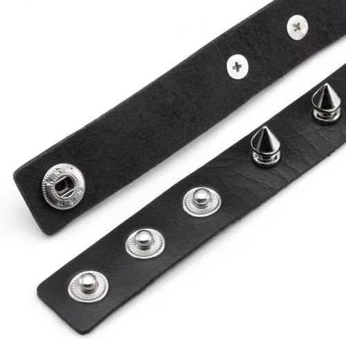 Miniatura 4 de Eigso - Gargantilla vintage de cuero sintético con remaches y picos, estilo punk, gótico, ajustable
