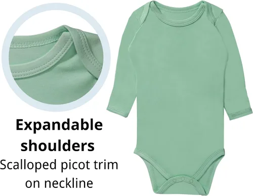 Miniatura 2 de GUISBY Body para bebé, body de manga larga de rayón para niños y niñas de 0 a 24 meses