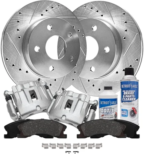 Miniatura 30 de Detroit Axle - Rotores de freno para Ford Mustang 2015, 2016, 2017, 2018, 2019, 2020, 2021, 2022, 2023, repuesto de rotores de freno de disco