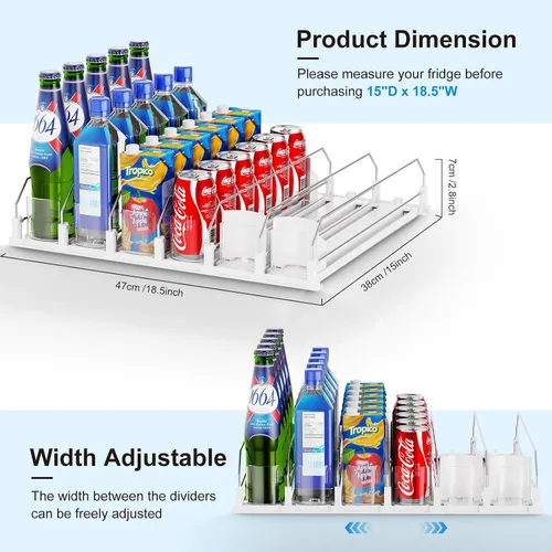 Miniatura 4 de Dayacoco Organizador de bebidas, dispensador de bebidas de refrescos para refrigerador, organizador de bebidas para nevera, 12 onzas, 16 onzas, 20