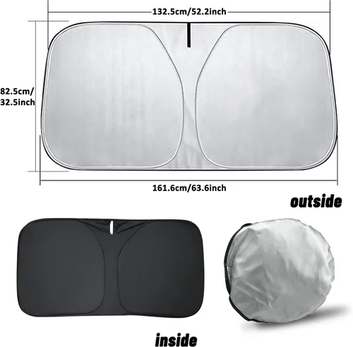 Miniatura 7 de D-Lumina - Parasol plegable para parabrisas para Dodge Ram 1500 2009-2018, protector de sol frontal que bloquea los rayos UV, accesorios para Plata