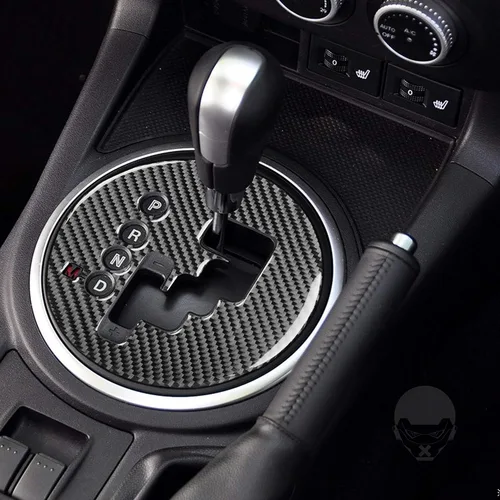 Miniatura 2 de Caja de engranajes de consola central de fibra de carbono real, palanca, panel de transmisión, calcomanía decorativa para el interior del automóvil