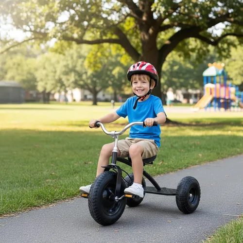Miniatura 4 de Gener8 Triciclo de lujo para niños, con marco de acero duradero, neumáticos de goma inflables, asiento ajustable, perfecto para niños de 3 a 7 años