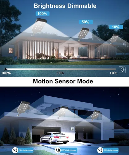 Miniatura 3 de JAYNLT X-13000W Luces de calle solares al aire libre, luces de estacionamiento comerciales ultragrandes de 6500K del atardecer al amanecer, luz