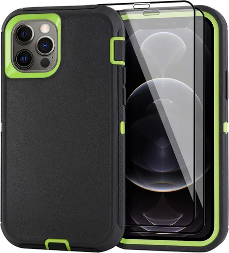 Miniatura 25 de Funda para iPhone 12 Mini con funda de clip para cinturón y 2 protectores de pantalla, funda de protección completa resistente de grado militar a