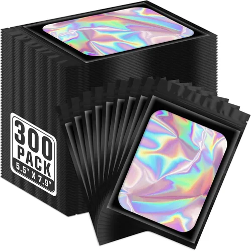 Miniatura 35 de ANZNKU 300 bolsas holográficas de Mylar resellables, bolsas resellables de 4x6 pulgadas para pequeñas empresas, bolsa de kit para resaca a prueba