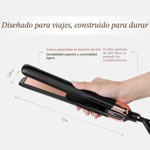 Miniatura 5 de SRILabs StyleQ Plancha plana alisadora de cabello Styler - Tecnología GraphFlow, iones negativos, terapia de luz infrarroja, 12 configuraciones