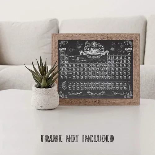 Miniatura 6 de Tabla periódica de elementos de 11 x 14 pulgadas, impresión sin marco, arte de pared de ciencia estilo pizarra, póster educativo de química y física