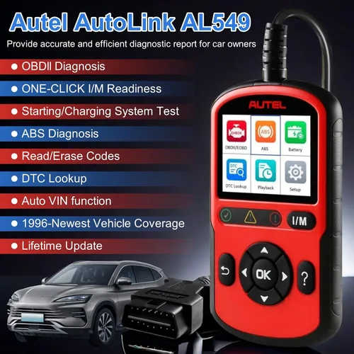 Miniatura 2 de Autel AL549 OBD2 - Lector de código de escáner con diagnóstico ABS y prueba de batería, código de falla del motor de verificación y reinicio
