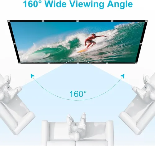 Miniatura 7 de Pantalla de proyección trasera holográfica para exteriores de 100 pulgadas: 4K para interiores y exteriores, pantalla de proyección de patio