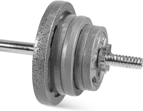 Miniatura 15 de WF Athletic Supply Juego de mancuernas ajustables con mango de barra recta o rizado EZ roscado cromado de 1 pulgada, entrenamiento de fuerza
