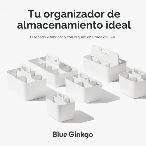 Miniatura 6 de BLUE GINKGO - Organizador apilable pequeño para baño, oficina, manualidades o suministros escolares, transportador portátil hecho en Corea Azul