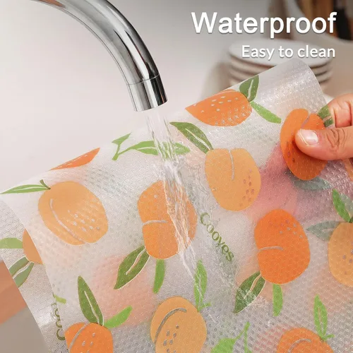 Miniatura 5 de Forro de estante Cooyes, forro para cajones no adhesivo e impermeable, papel para estantes EVA duradero y fácil de cortar para armarios de cocina