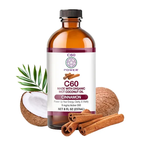 Miniatura 10 de C60 Power C60 con sabor a canela en aceite de coco orgánico MCT, bienestar natural y apoyo antioxidante para hombres y mujeres, 99.99% C60 puro