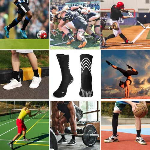 Miniatura 7 de 2.0 Calcetines atléticos antideslizantes para hombres y mujeres, calcetines de fútbol para yoga, correr..