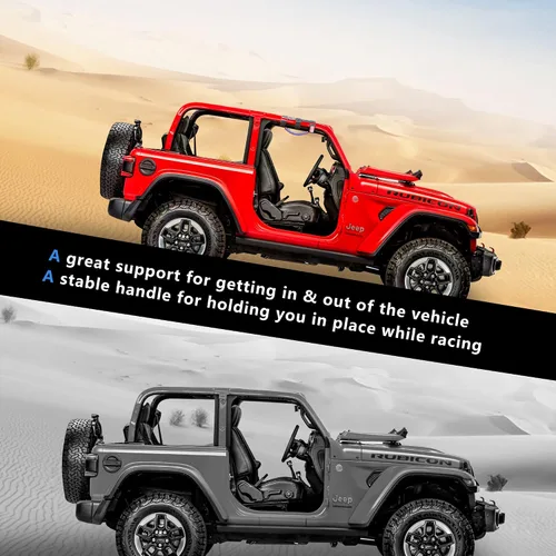 Miniatura 4 de Asas de agarre de barra antivuelco para Jeep Wrangler CJ YJ TJ JK JL 4XE Gladiator JT 1955-2025 2.0"-4.0" pulgadas, jaula antivuelco, mango de 2