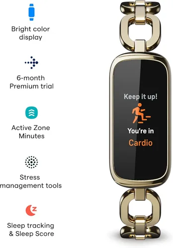 Miniatura 2 de Fitbit Luxe-Rastreador de Fitness y Bienestar con Gestión del Estrés, Seguimiento del Sueño y Frecuencia Cardíaca 24/7, Negro/Grafito, Talla Única